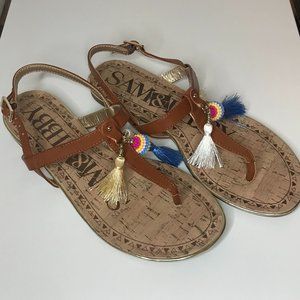 Sam & Libby Hannah Cognac Tasseled Sandals